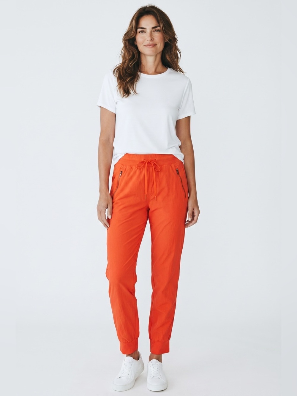 Athleta Trekkie North Jogger Pants Orange Size 8 Lightweight Travel Hiking
